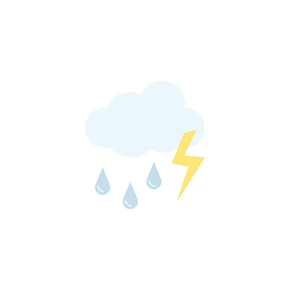 Drizzle and thunder weather icon vector