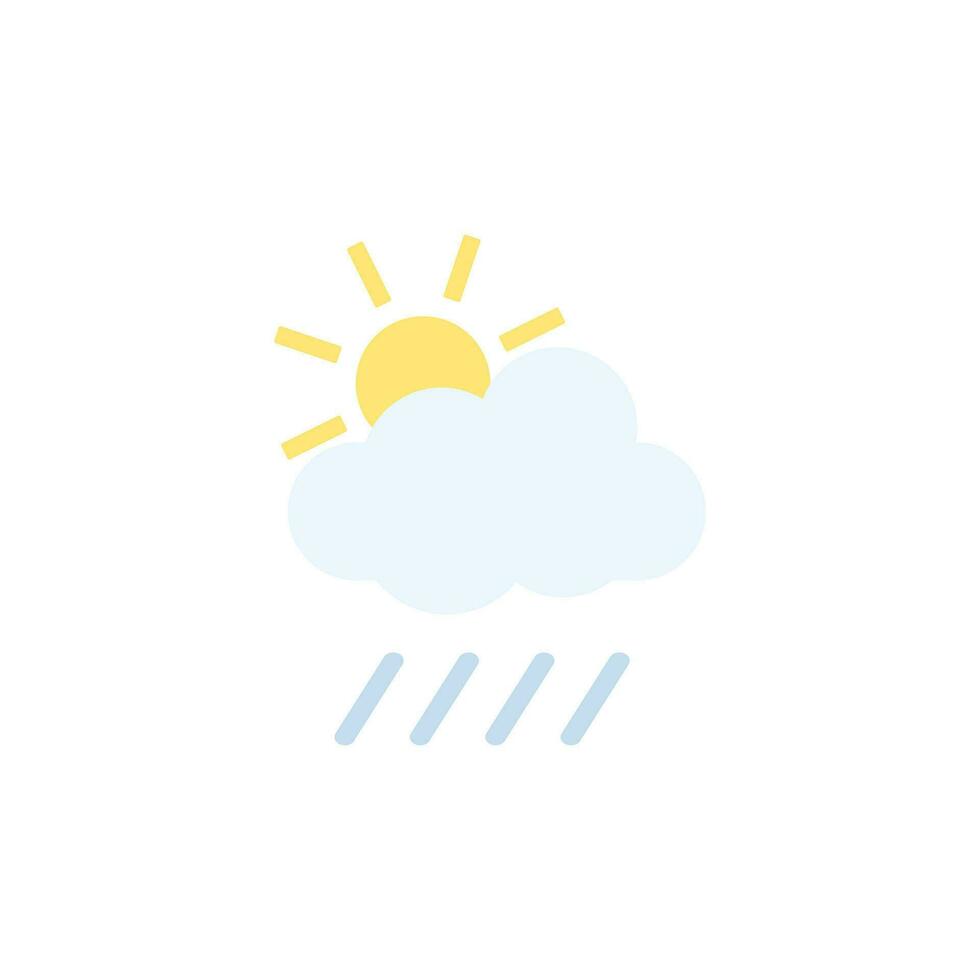 sunny rainy weather icon vector illustration isolated