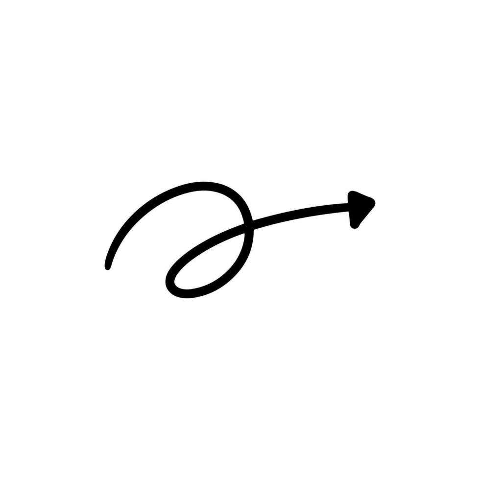 arrow icon hand drawn isolated vector
