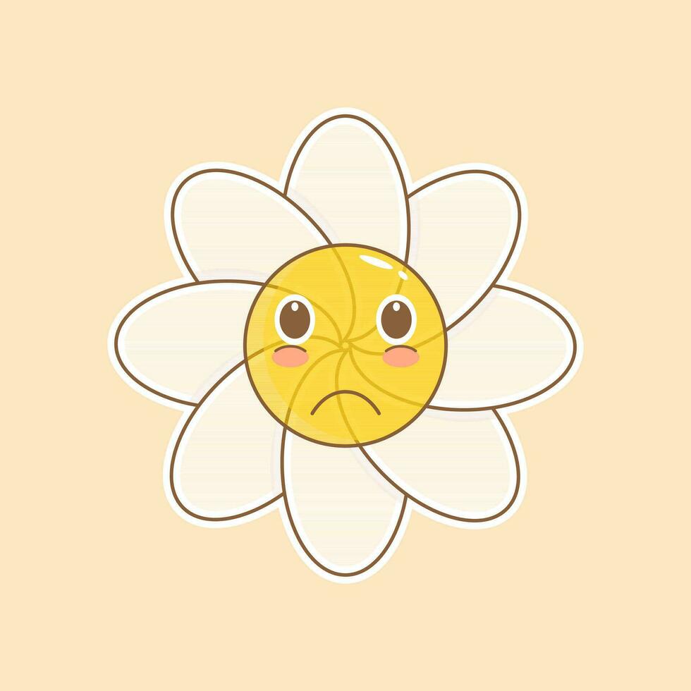 sad character daisy flower mascot vector. cartoon character illustration vector