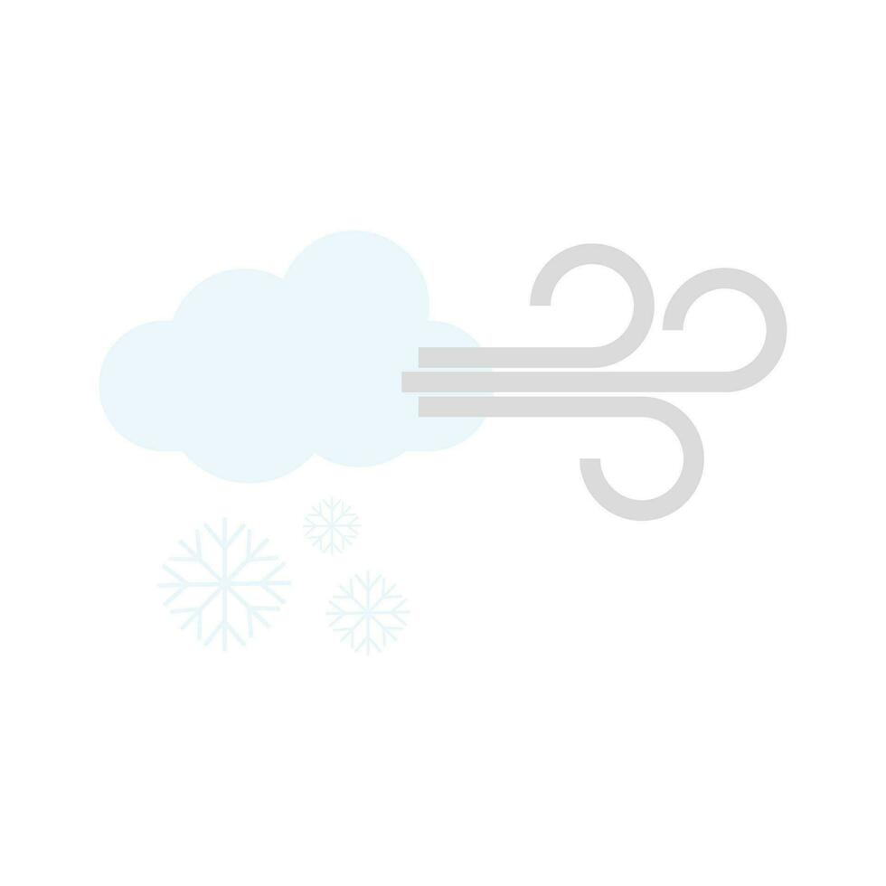 Snowy and windy weather icon vector