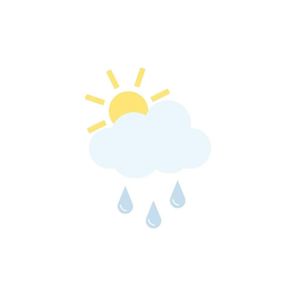 drizzle sunny weather icon vector