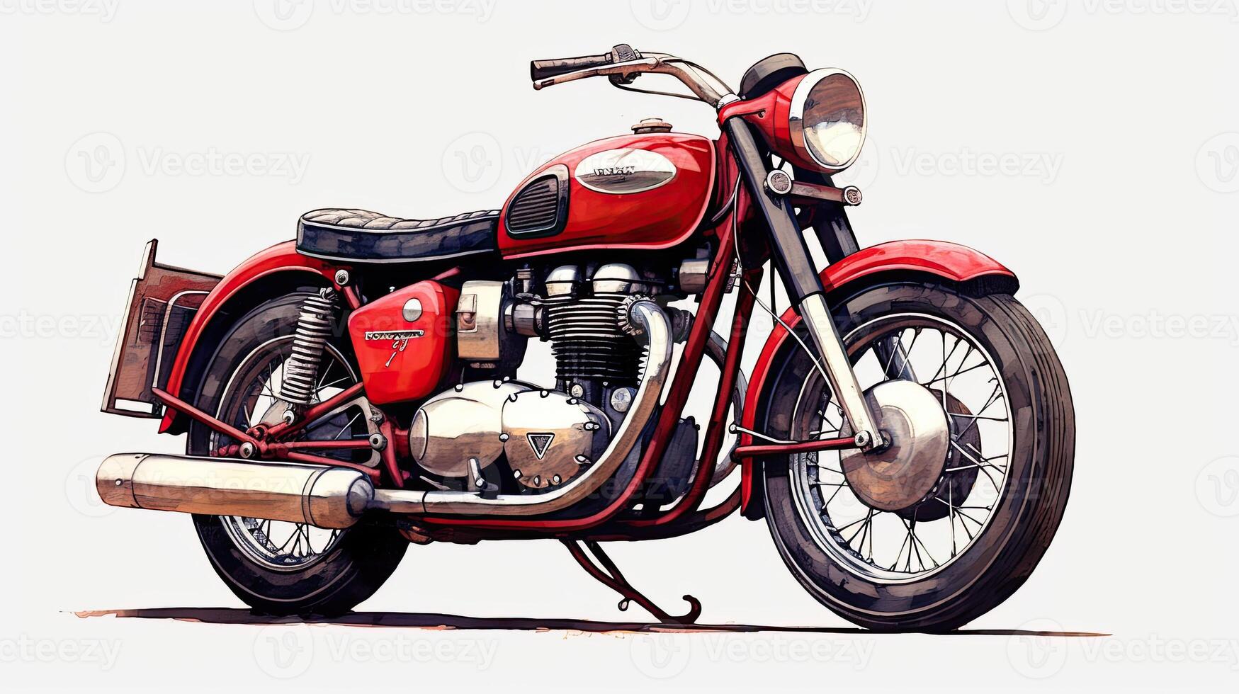 Classic motorbike on isolated white background variation 1 photo
