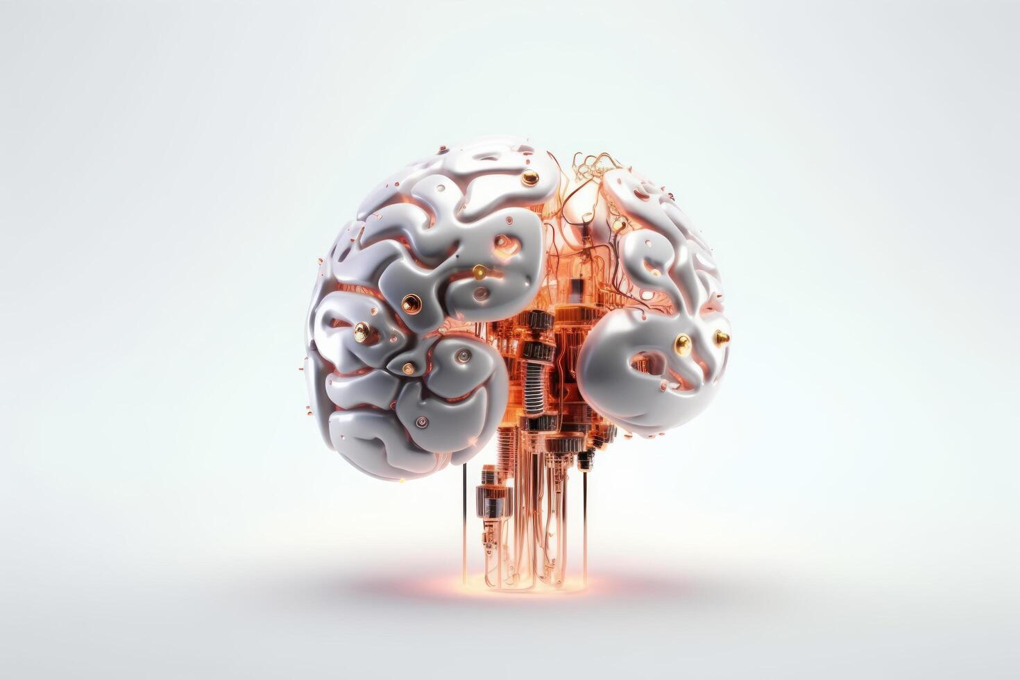 Artificial Intelligence Brain, Smart Thinking, Futuristic AI Technology. photo