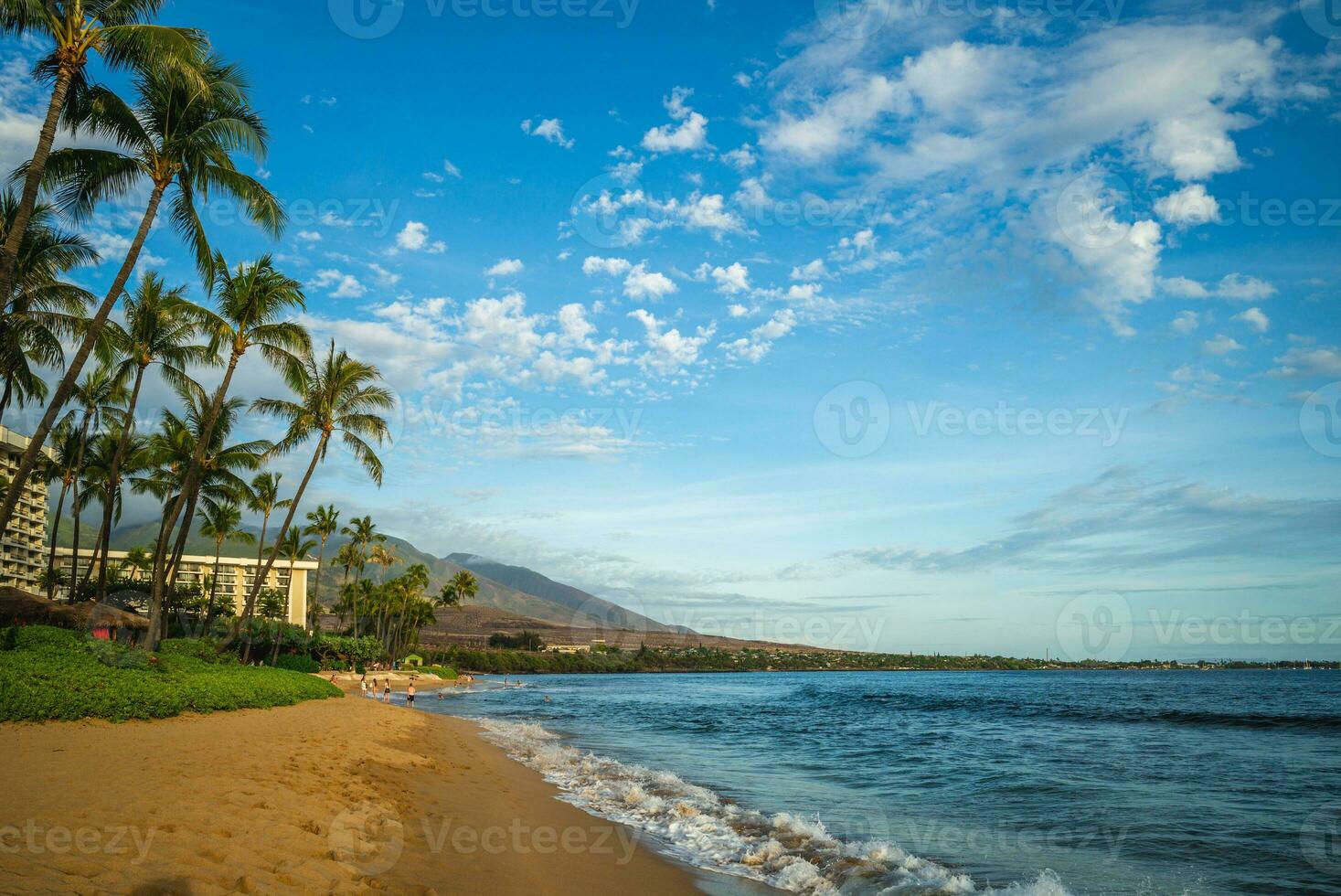 scenery at kaanapali beach in maui island, hawaii photo