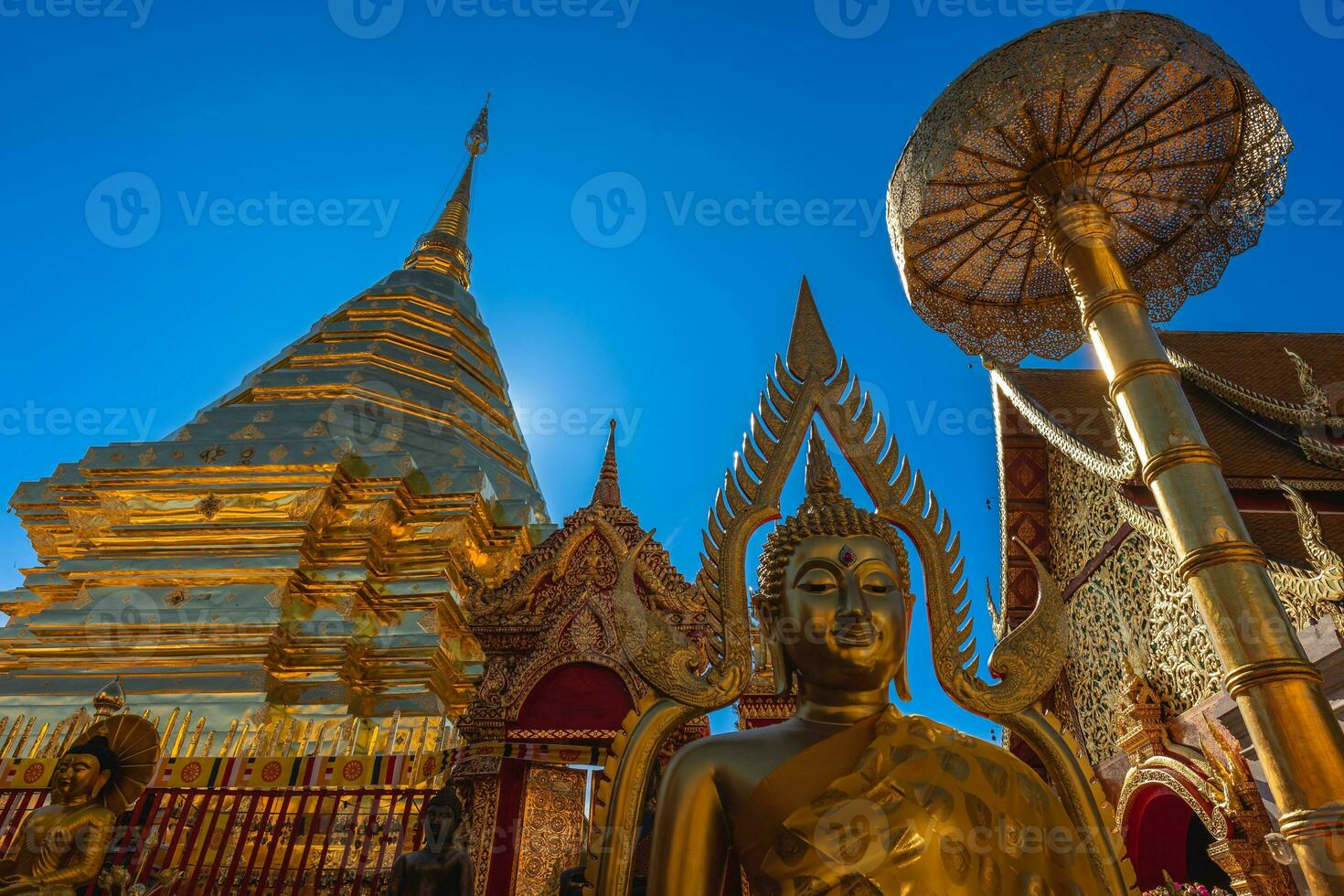 Stupa at Wat Phra That Doi Suthep in Chiang Mai, Thailand photo