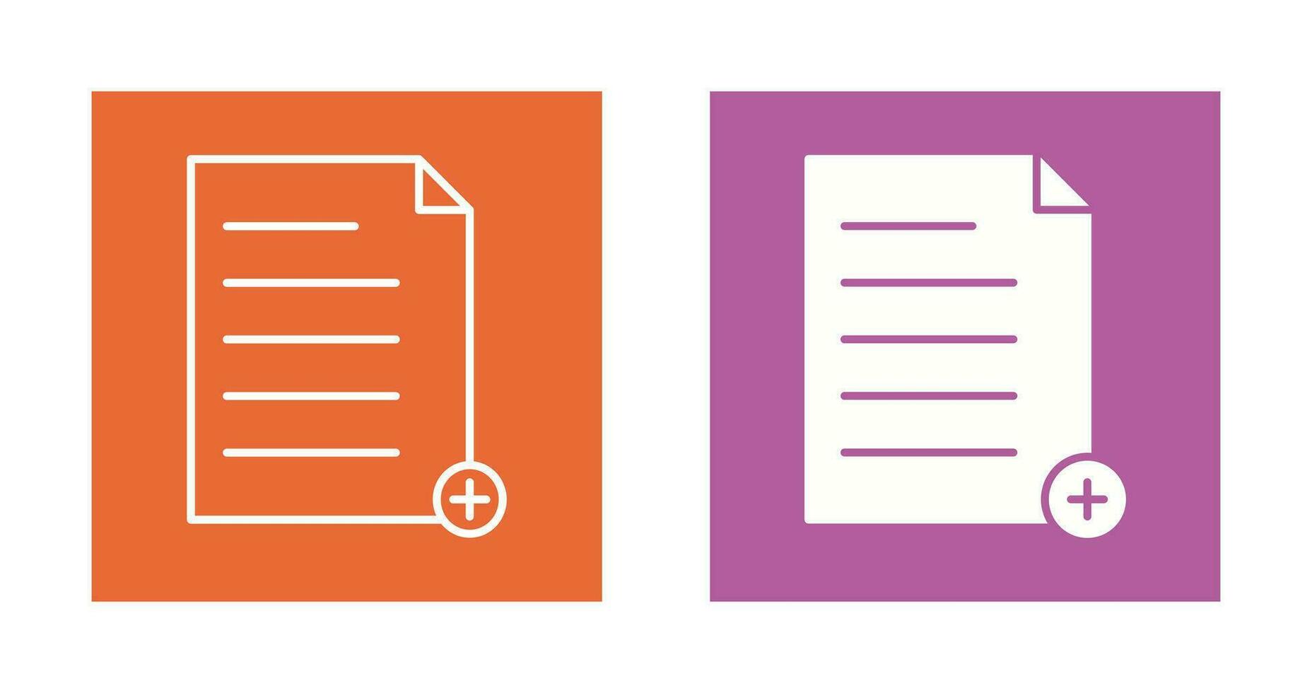 Unique Add File Vector Icon