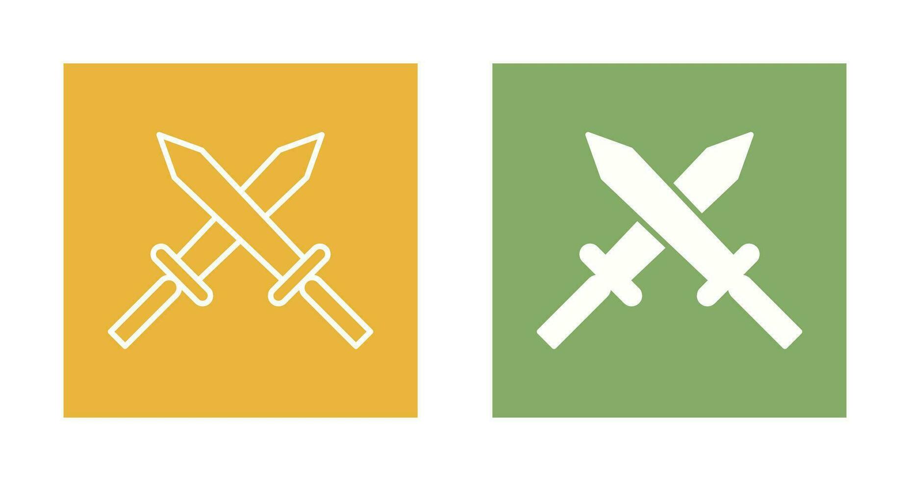 Unique Two Swords Vector Icon