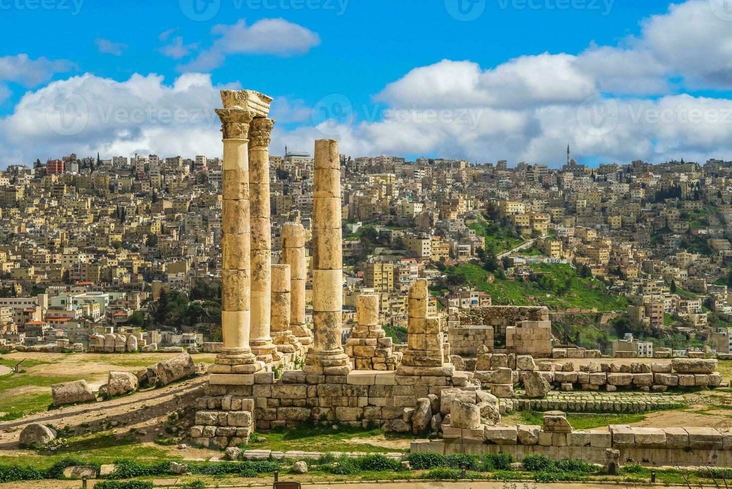 Temple of Hercules located on Amman Citadel in Amman, Jordan photo