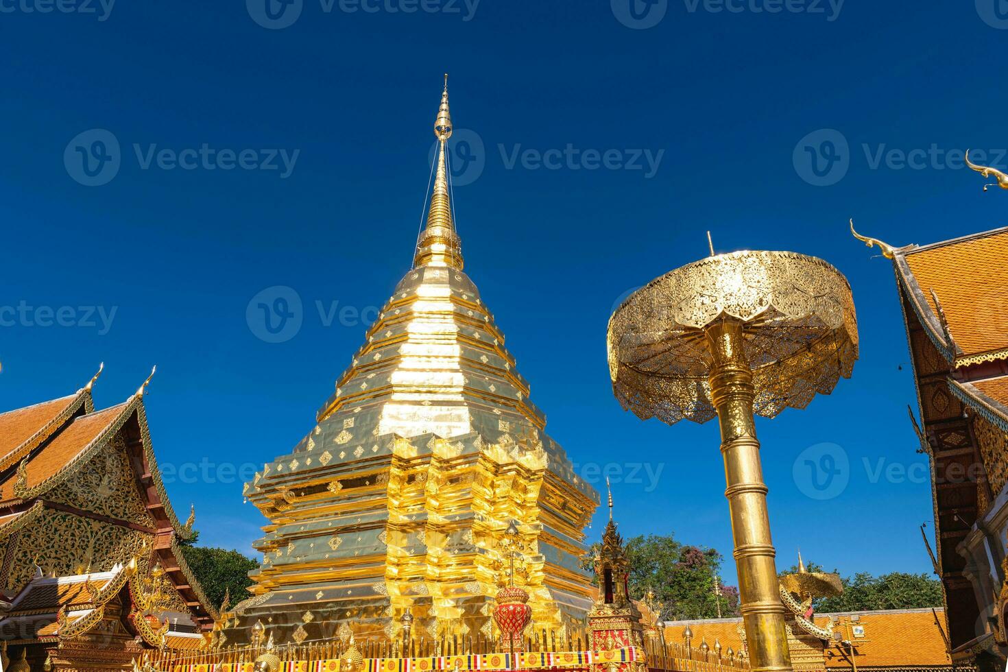 Stupa at Wat Phra That Doi Suthep in Chiang Mai, Thailand photo