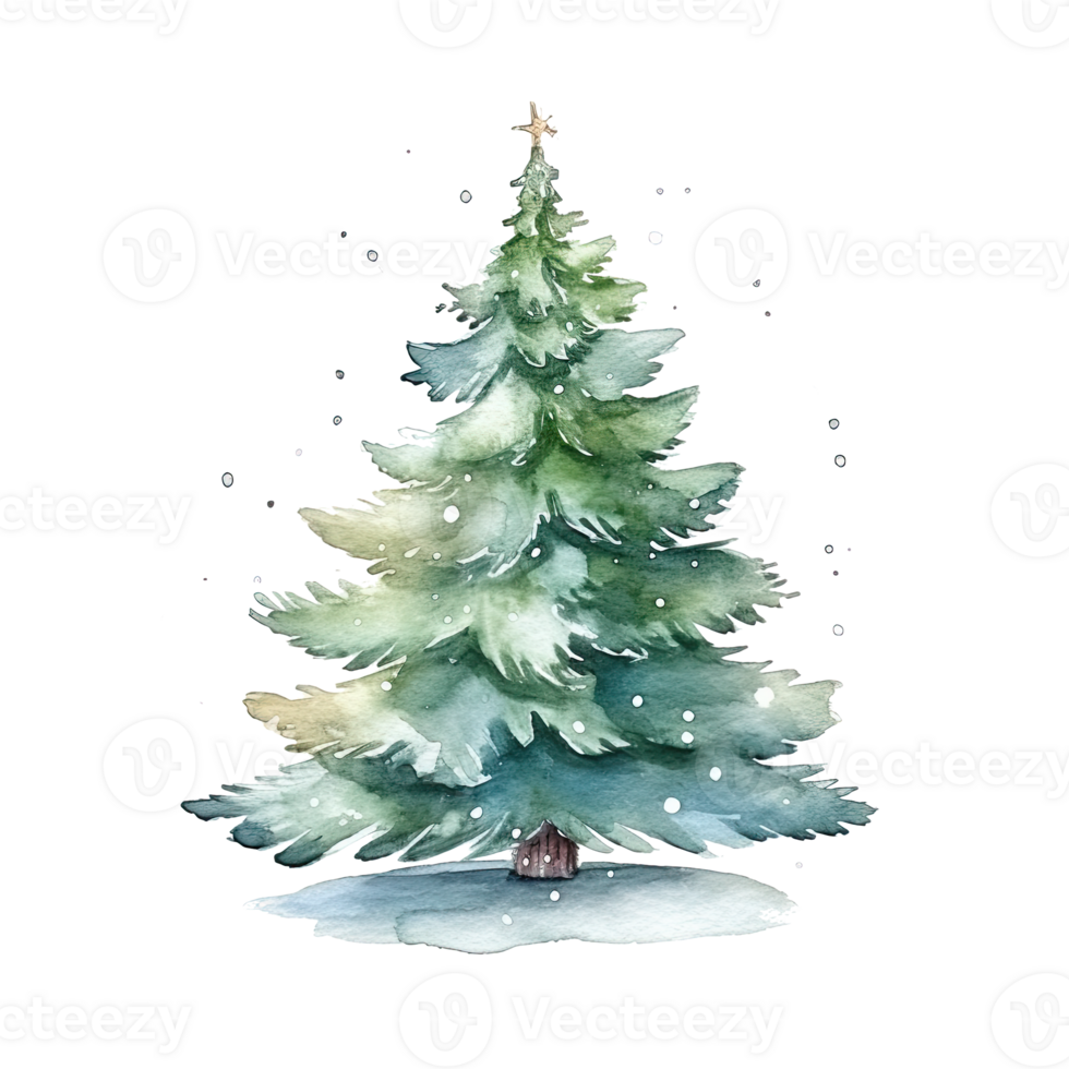 acquerello Natale albero isolato. illustrazione ai generativo png