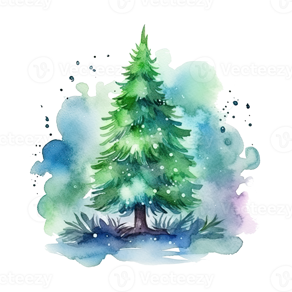 acquerello Natale albero isolato. illustrazione ai generativo png