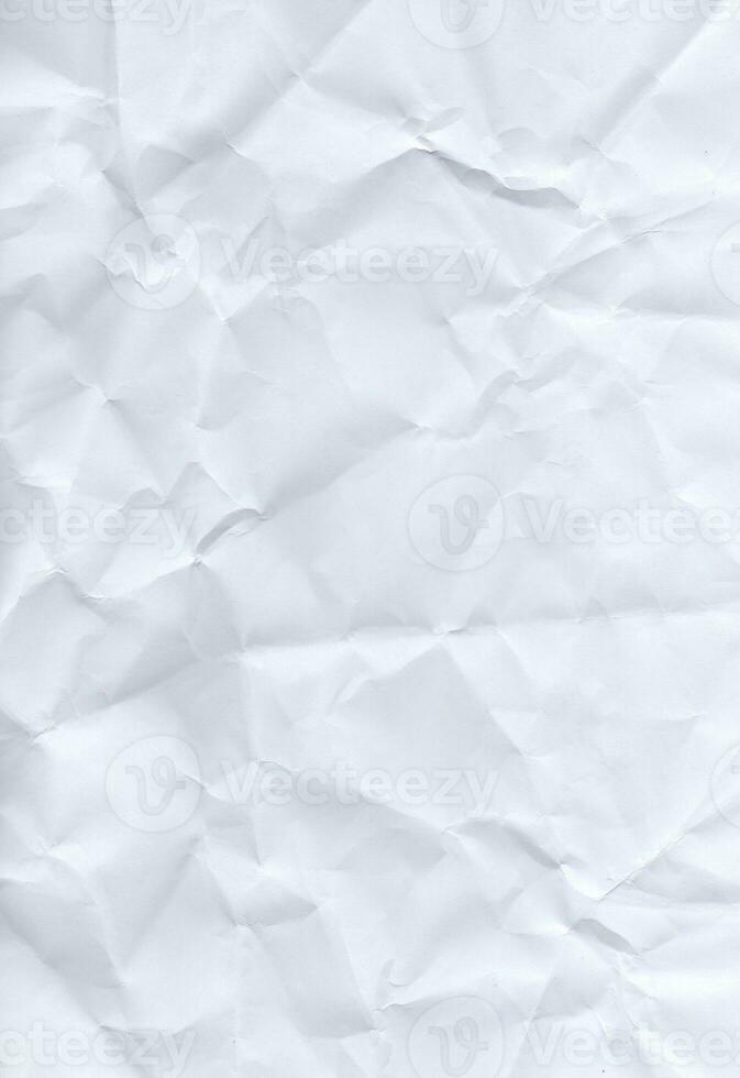 White Crumpled Paper Background Texture photo