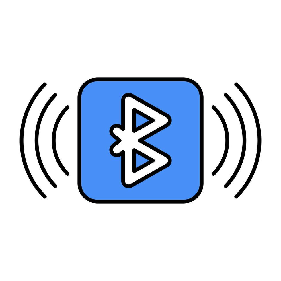 A flat design icon of bluetooth available for instant download vector