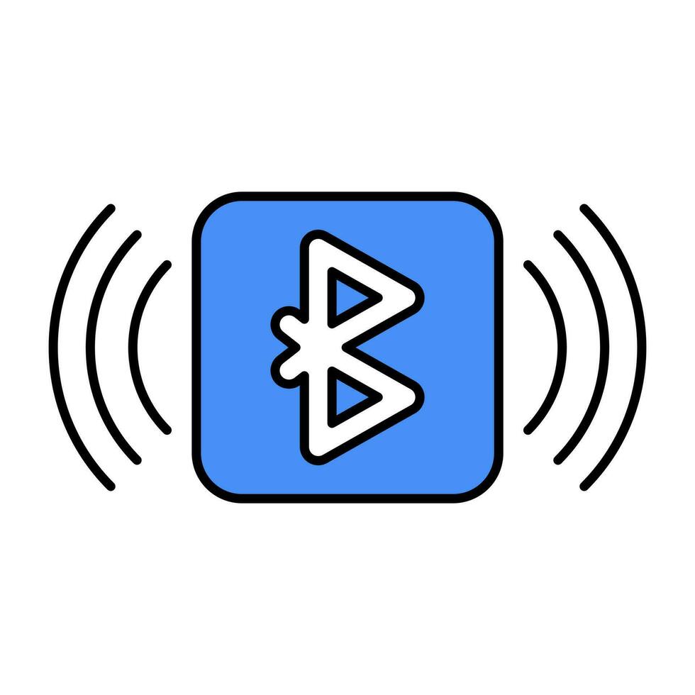 A flat design icon of bluetooth available for instant download vector