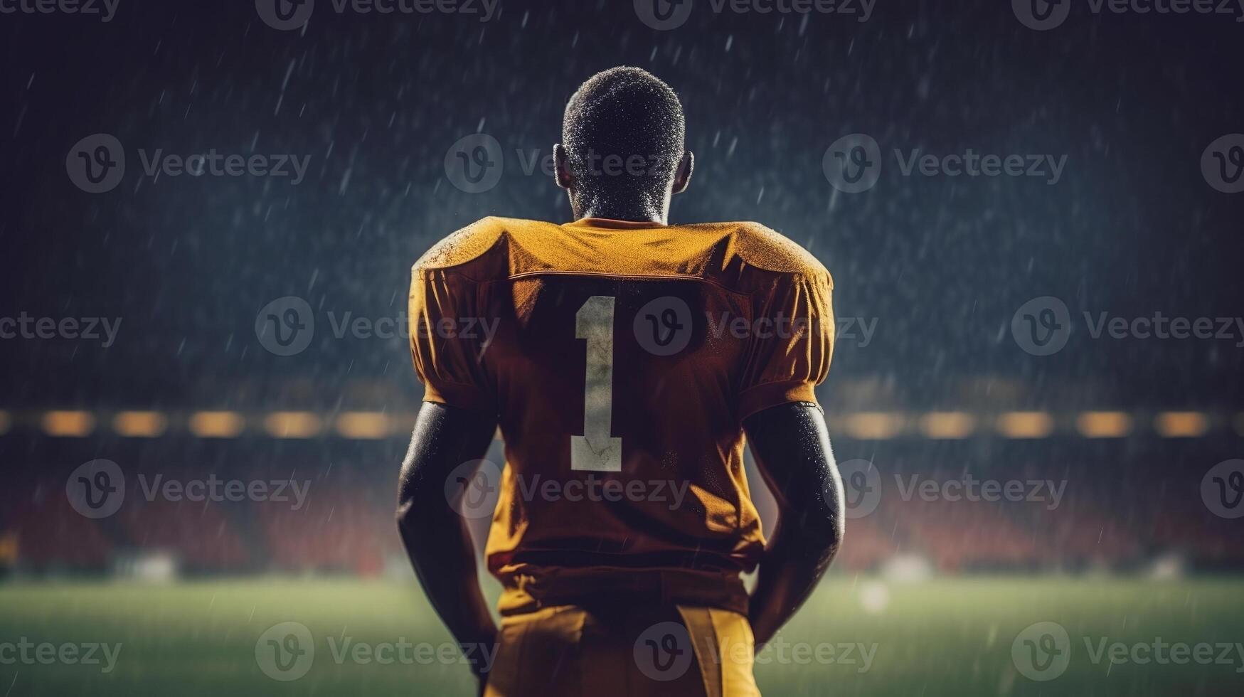 Raise see of a football player. Creative resource, photo