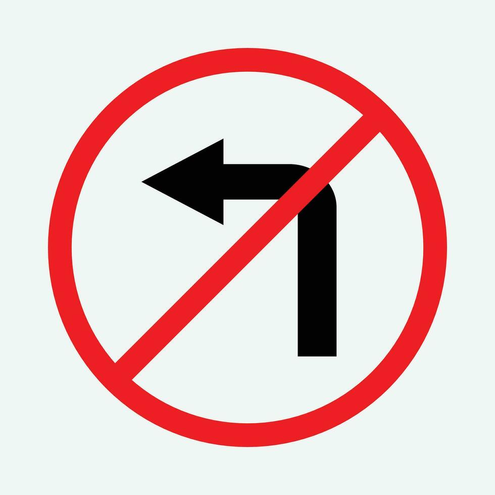 Turn Left Prohibited vector