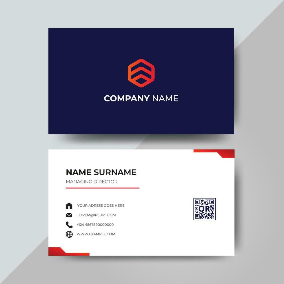 Professional and Minimalist Business card design template vector
