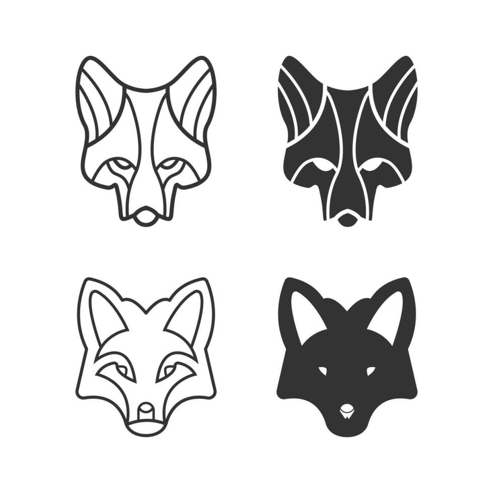 Fox head logo icon template design for your company vector