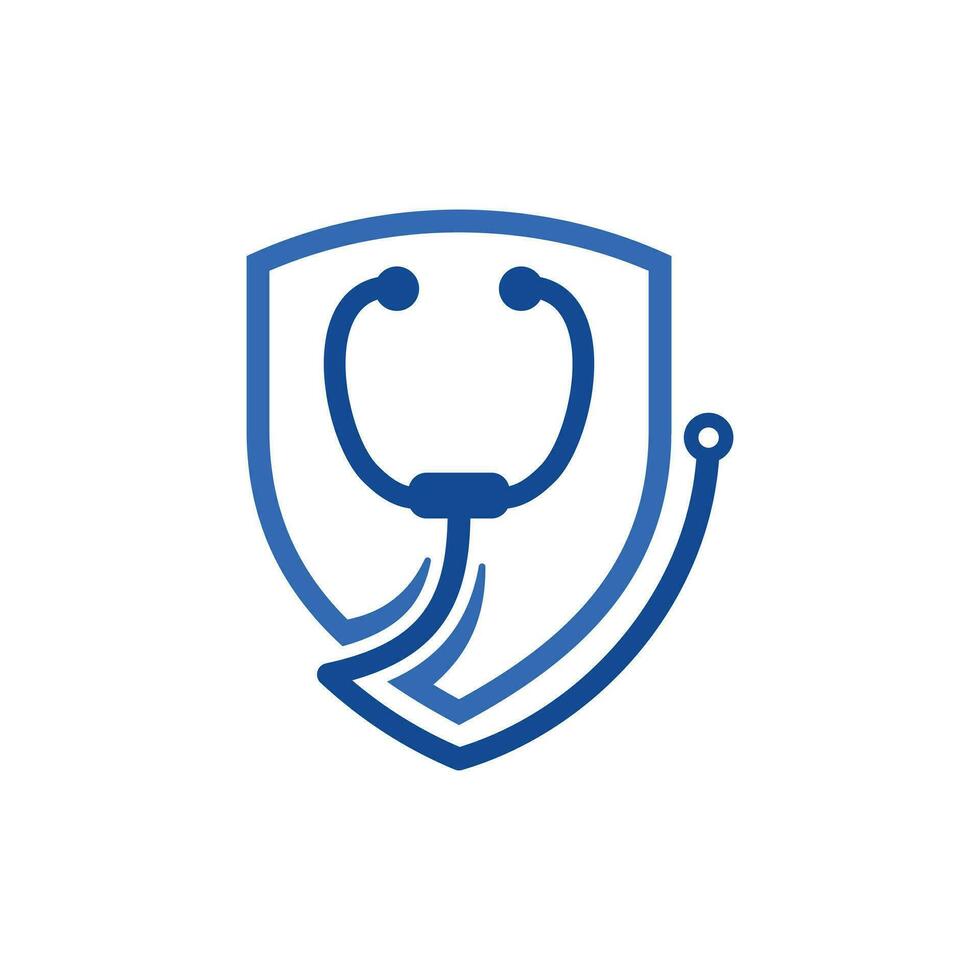 stethoscope and shield logo concept design. Modern logo icon template vector design