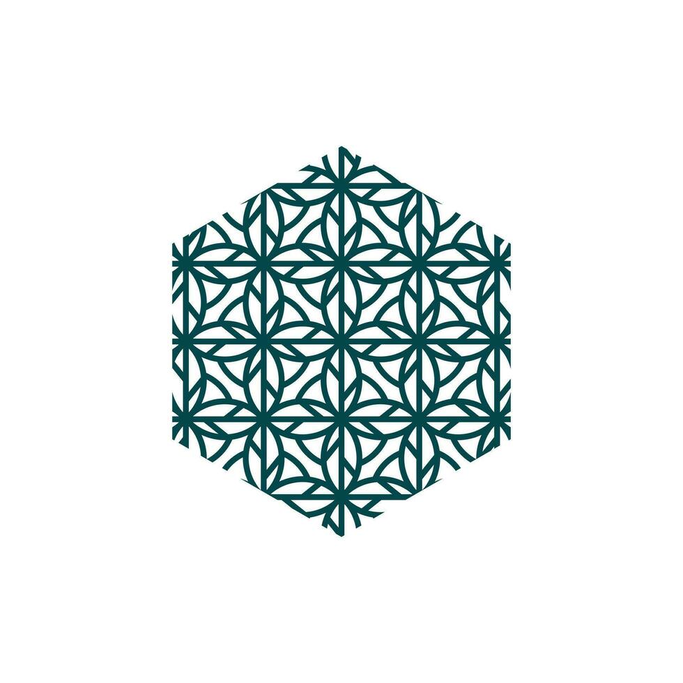 Hexagonal Geometric Pattern logo design, Abstract Hexagon Logo design template vector