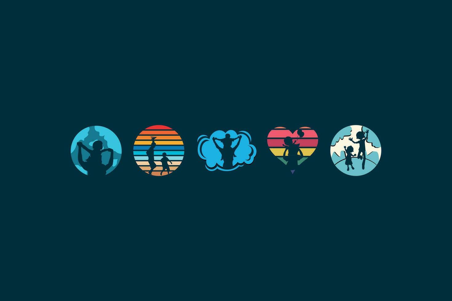 conjunto padre día icono logo diseño celebracion, resumen vector diseño para global día de padres