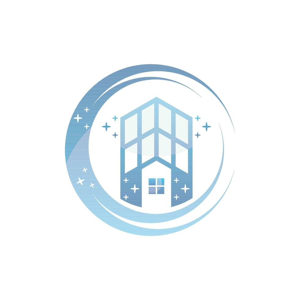 edificio ciudad limpieza logo, logo diseño para limpieza Servicio negocio, vector