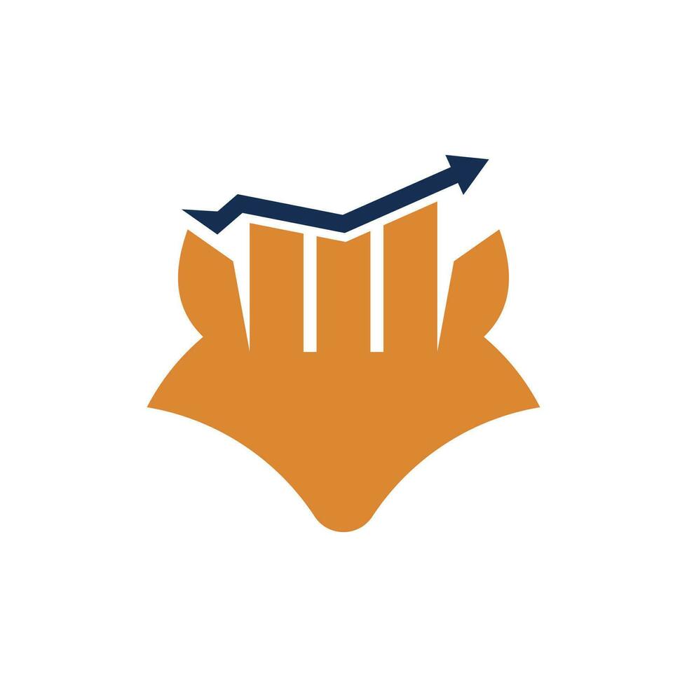 Fox modern logo with growth chart symbol, logos, logotype element for template. vector