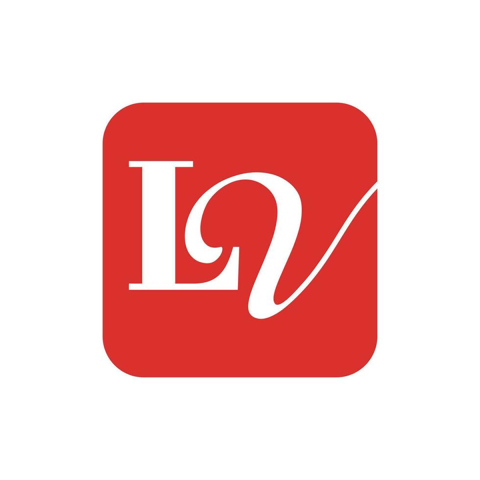 letter lv in square modern logo design template, this logo suitable for your company vector