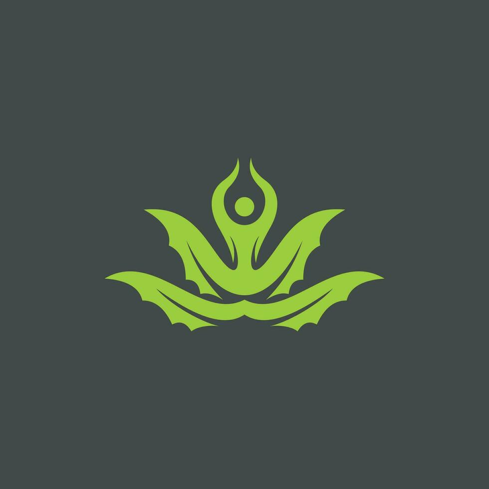agave leaf nature with human yoga logo, Health Life Coaching Creative Logo design template vector