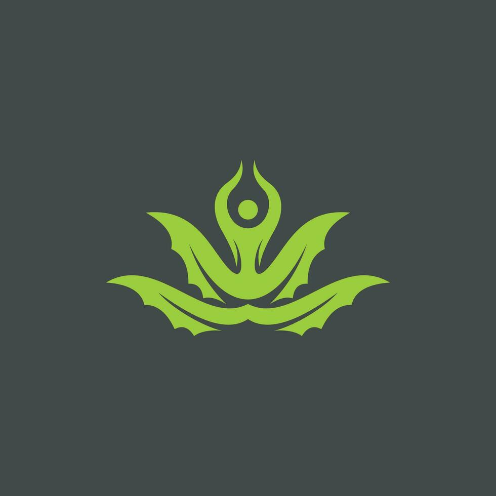 agave leaf nature with human yoga logo, Health Life Coaching Creative Logo design template vector