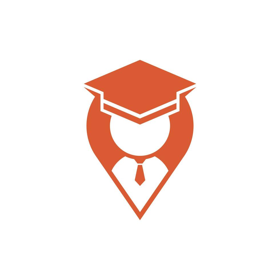 Student pin point icon vector logo template, logo with a minimalist style.