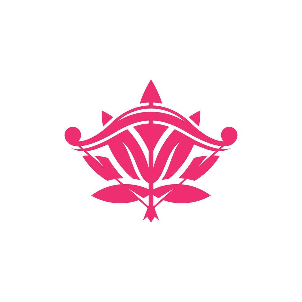 Bow Archer  Flower Spa Logo Design Vector illustration template, Creative and unique logo design. Elegant Simple Minimalist Design