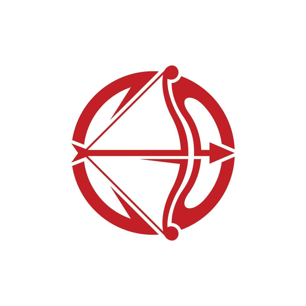 Circle Bow Arrow Modern Vector Icon, Elegant Simple Minimalist Design, Icon Symbol Illustration Template