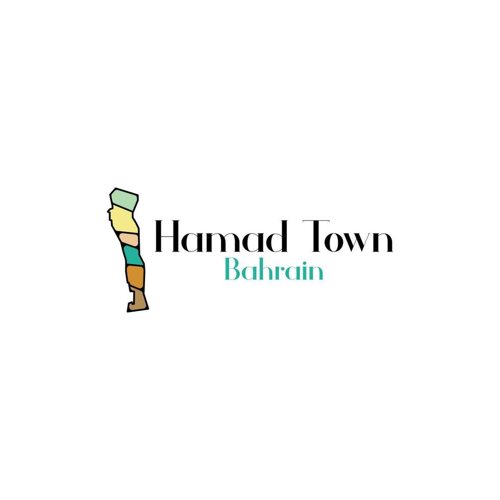 hamad town country map, High quality map of hamad town and flag for your company vector