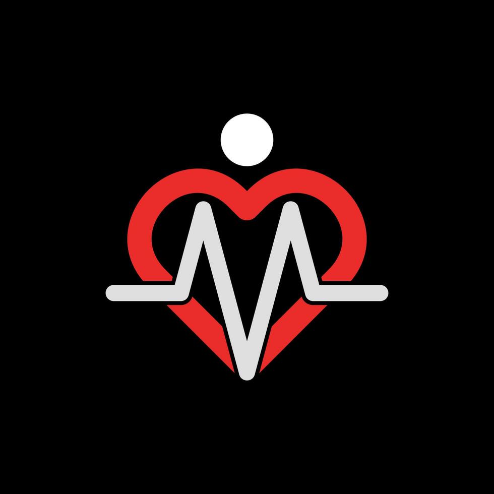 Human Love Pulse Icon Line Design Symbol,pulse logo icon. vector isolated design template