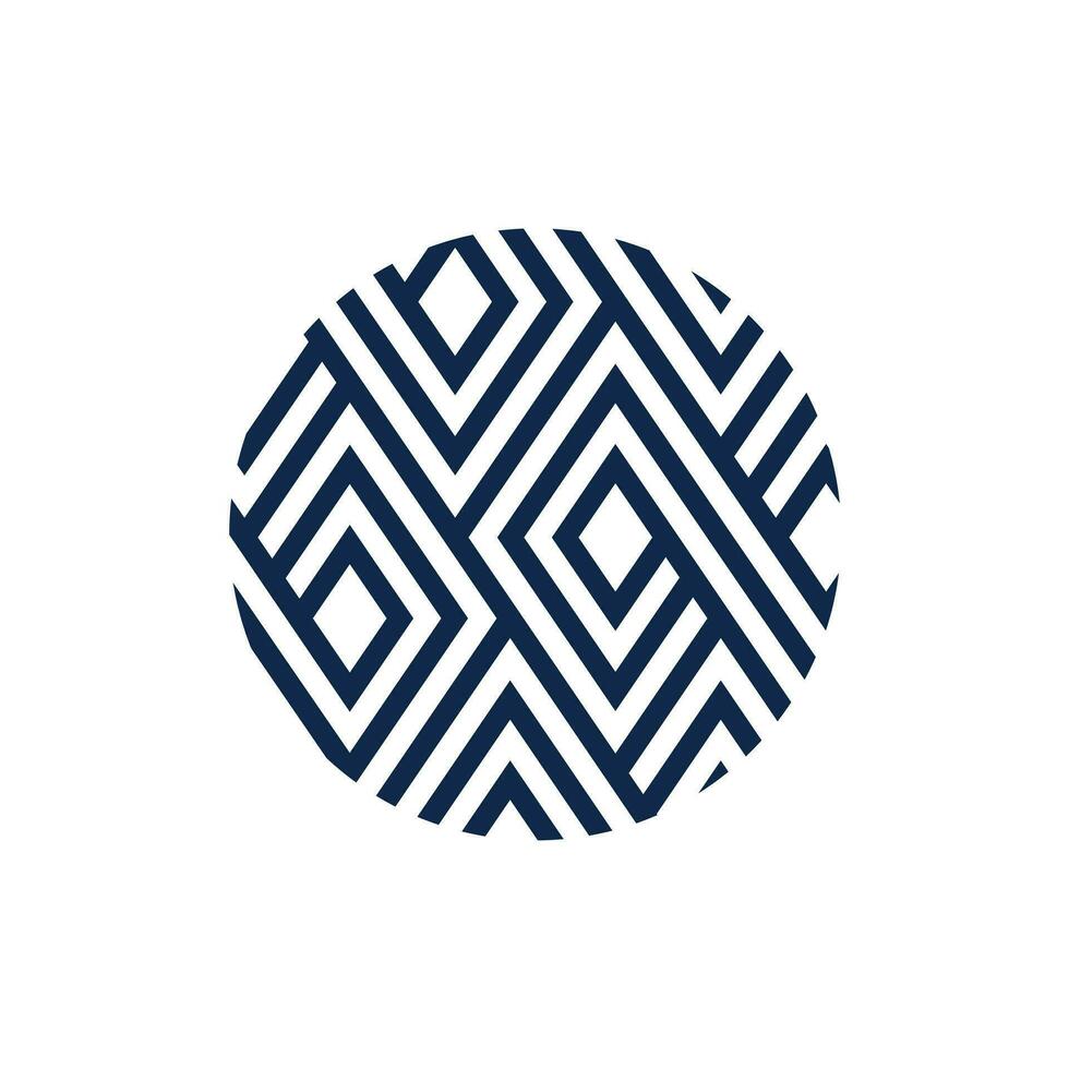 pattern circle line minimalist logo, Ethnic round frame, logo template. Tribal hand drawn circle design elements for branding vector