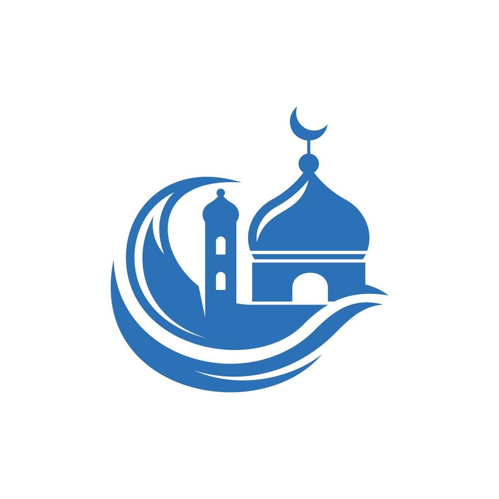 mezquita ola vector ilustración diseño plantilla, logo con un minimalista estilo para tu empresa