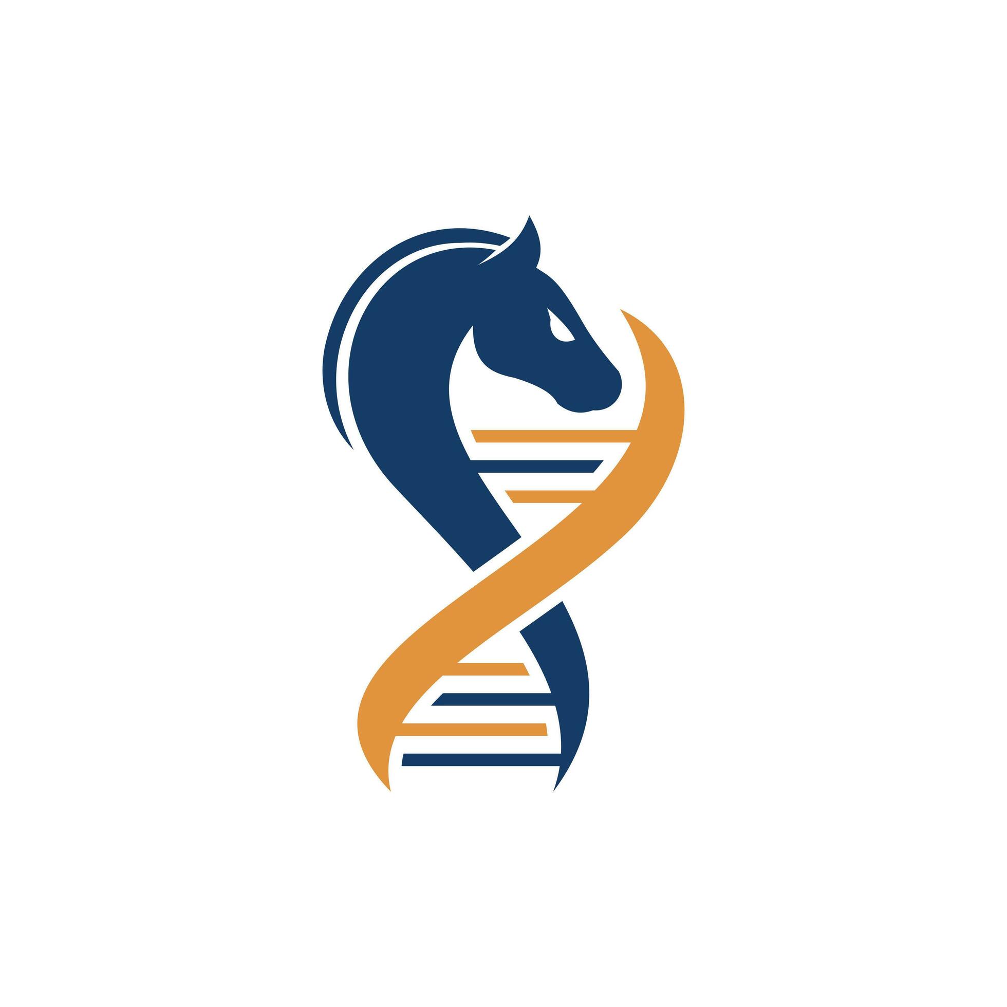 DNA Horse Logo, Horse and DNA strand vector illustration, logo design