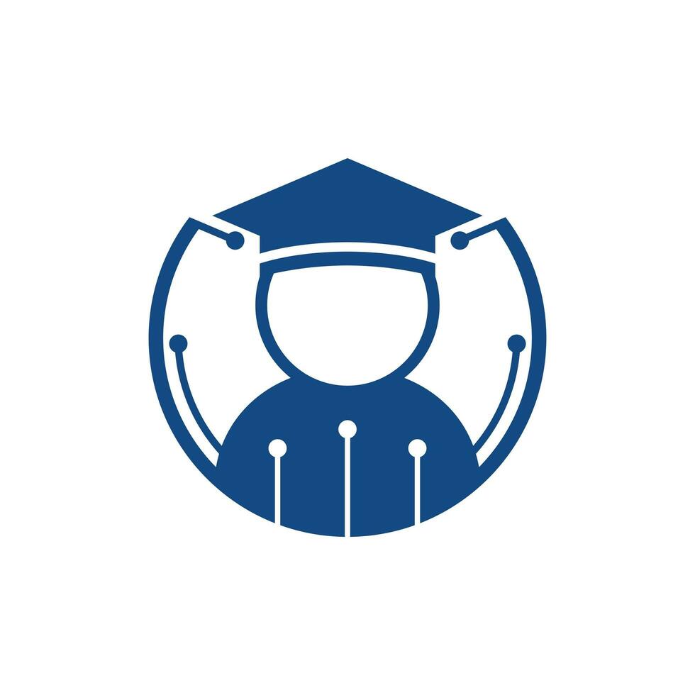 Student technology education logo icon, education symbol design, Unique and simple logo, Vector Logo Template Usable For Business Brand, Tech and Company
