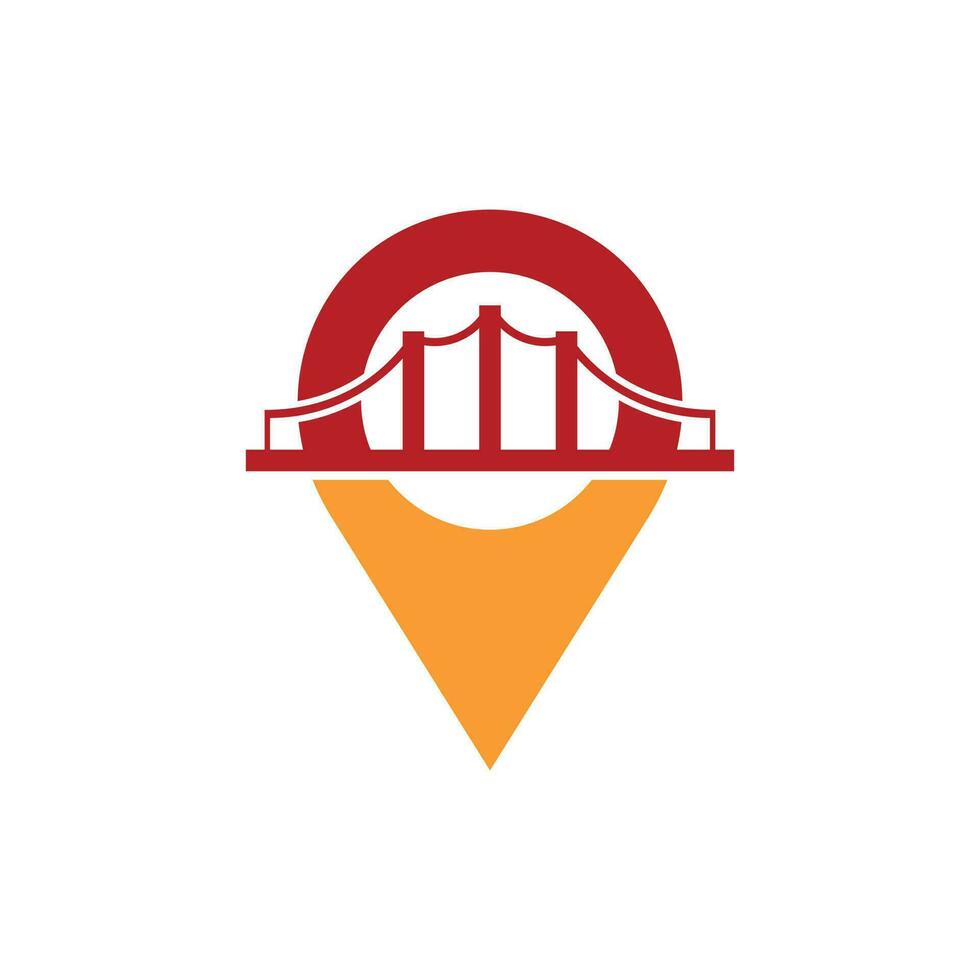 company logo combination of bridge and pin logo design vector, logos, logotype element for template. vector