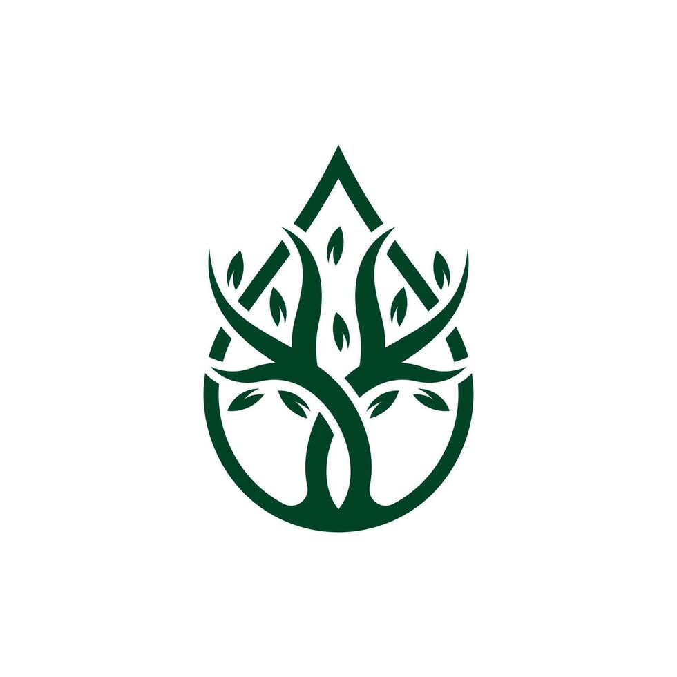 oil drop water tree logo, logo icon vector template, A beautiful tree