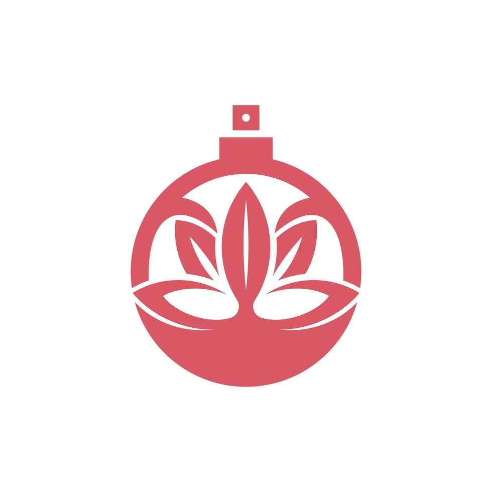 Perfume with lotus elegant Logo Design Vector illustration template, Icon Concept Isolated Vector Design Template