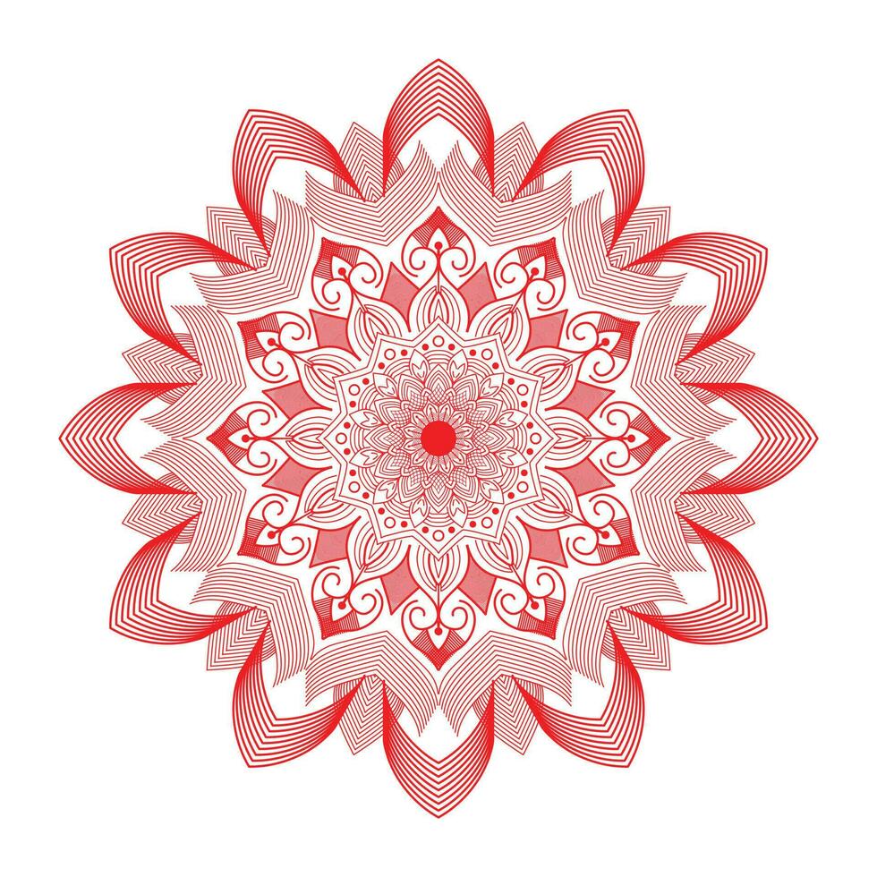 patrón circular en forma de mandala para henna, mehndi, tatuaje, decoración. adorno decorativo en estilo étnico oriental. página de libro para colorear. vector