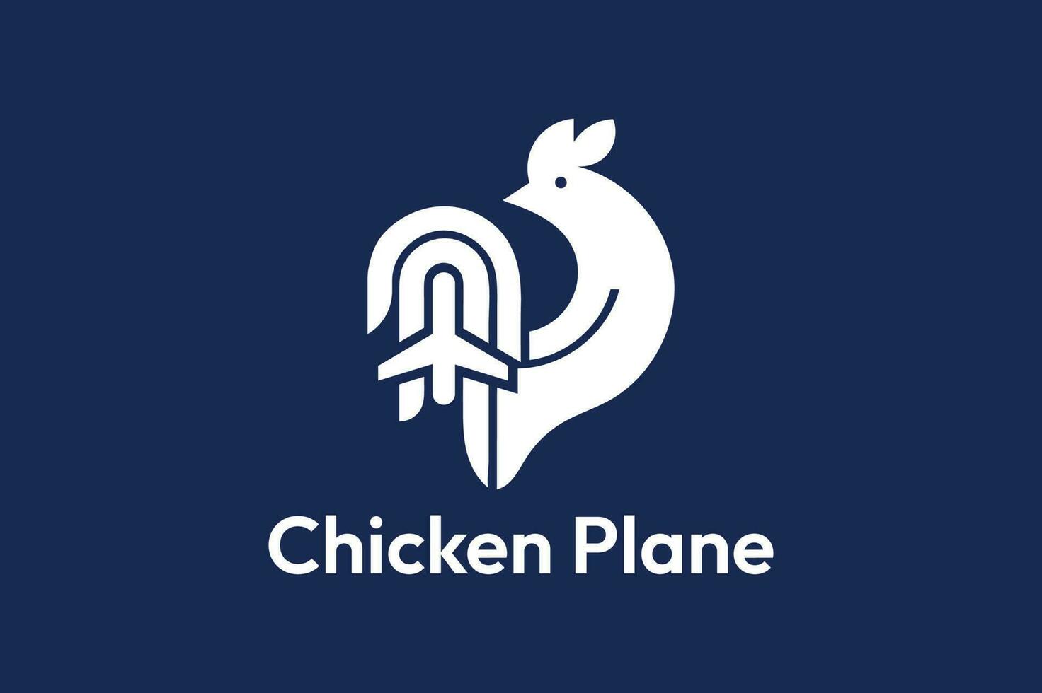 chicken plane vector stock logo design template