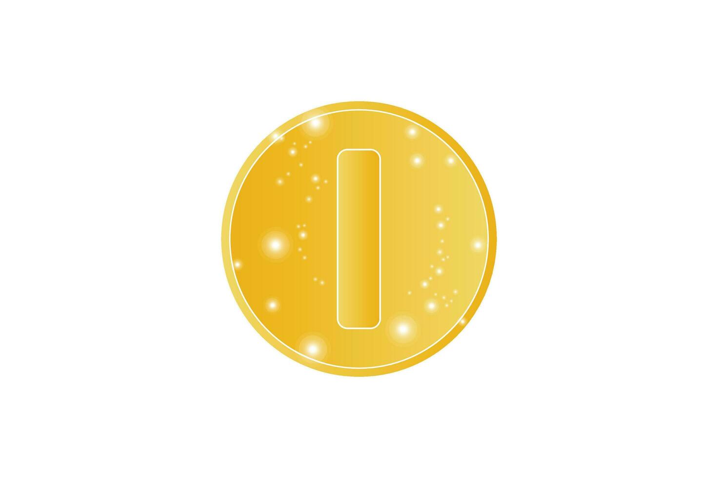 letter i gold effect logo design template vector
