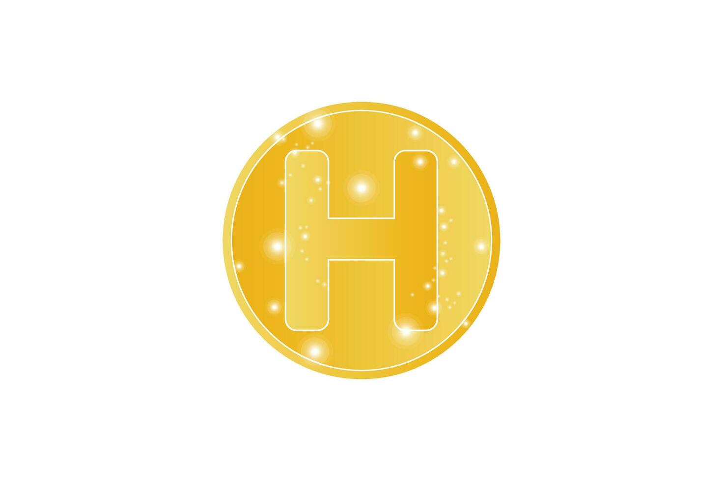 letra h oro moderno estilo logo diseño vector