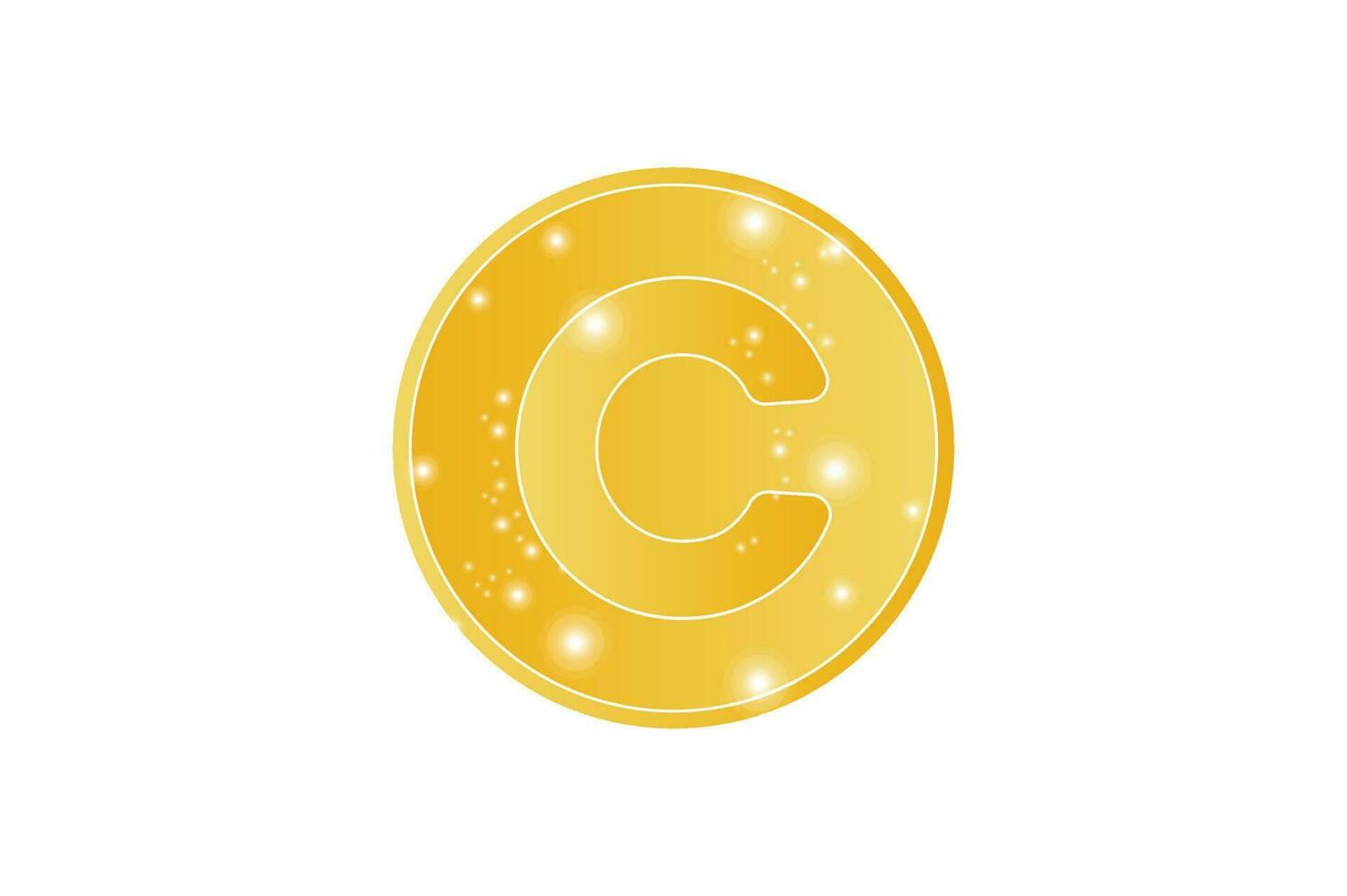 letter c gold logo design template vector