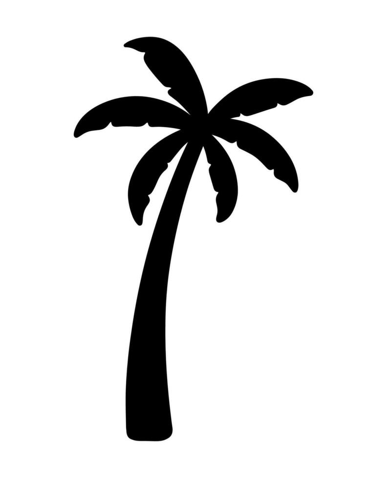 palma y Coco árbol silueta para verano elemento vector