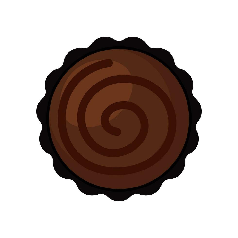 Chocolate Truffle in Top View Icon Animated Vector Illustration